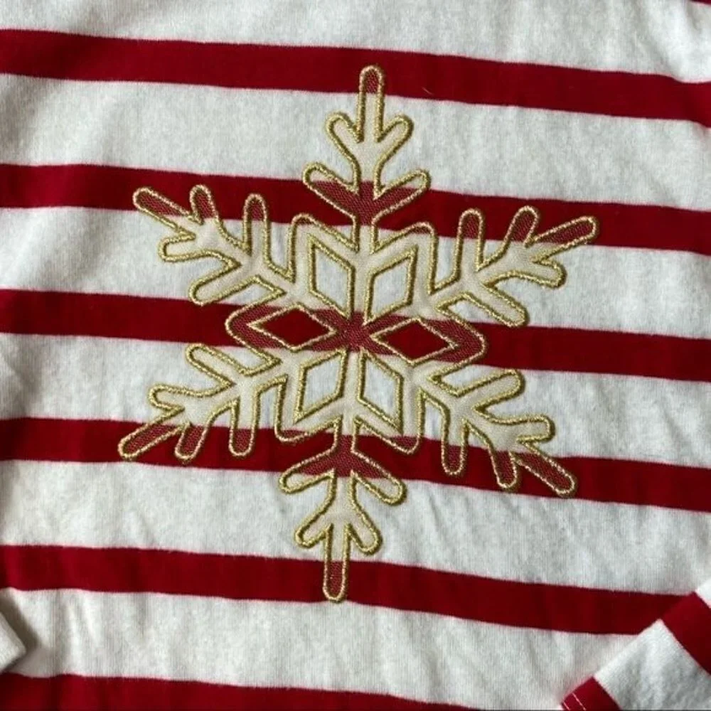 Gap Snowflake Striped Long Sleeve Top 3